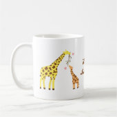 Kleurrijke Giraffe mama en Baby kalf voor kinderen Koffiemok (Links)