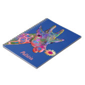 Kleurrijke Giraffe met bloem Notitieboek (Linkerzijde)