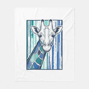 Kleurrijke Giraffe Portret Vintage Gravure Vector Fleece Deken