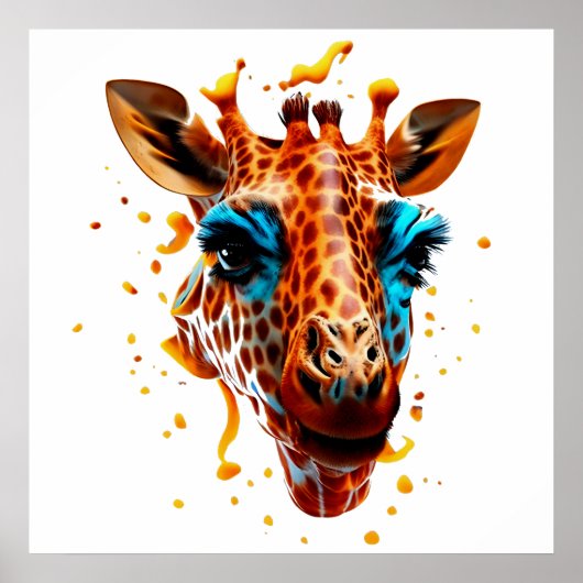 Kleurrijke Giraffe Poster (Voorkant)