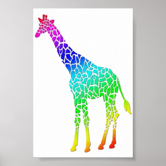 Kleurrijke Giraffe Poster (Voorkant)