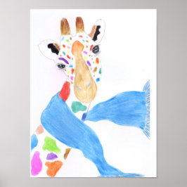 Kleurrijke giraffe poster