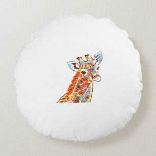 Kleurrijke giraffe ronde kussen