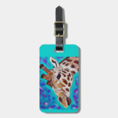 Kleurrijke Giraffe schilderen Bagagelabel (Voorkant verticaal)