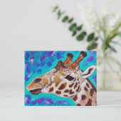 Kleurrijke Giraffe schilderen Briefkaart (Staand voorkant)