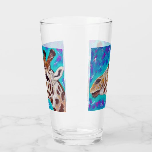 Kleurrijke Giraffe schilderen Glas (Rechts)