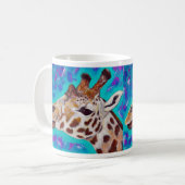 Kleurrijke Giraffe schilderen Koffiemok (Voorkant links)