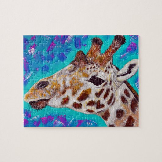 Kleurrijke Giraffe schilderen Legpuzzel (Horizontaal)