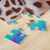 Kleurrijke Giraffe schilderen Legpuzzel (Zijkant)