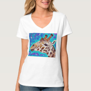 Kleurrijke Giraffe schilderen T-shirt