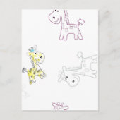 Kleurrijke Giraffe Sketch Briefkaart – Artistic An (Voorkant)
