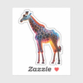 Kleurrijke Giraffe Sticker (Vel)