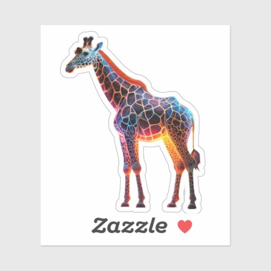 Kleurrijke Giraffe Sticker (Vel)