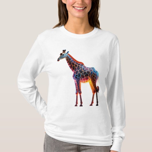Kleurrijke Giraffe T-shirt (Voorkant)