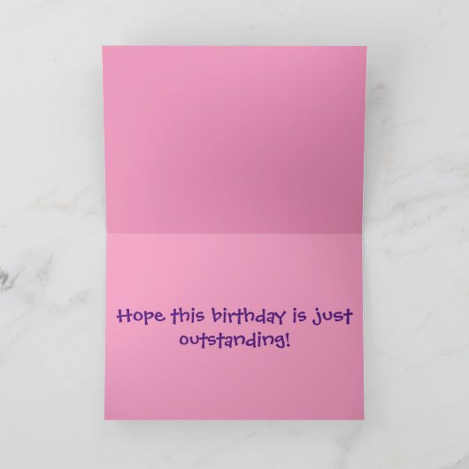 Kleurrijke Giraffe Verjaardag Kaart (Binnen)