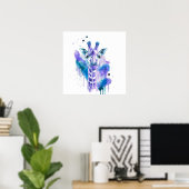 Kleurrijke Giraffe Waterverf Poster (Thuiskantoor)