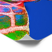 Kleurrijke Giraffe Zonnebloem Poster (Hoek)