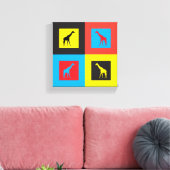 Kleurrijke Giraffes Canvas Afdruk (Insitu (Woonkamer))