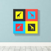 Kleurrijke Giraffes Canvas Afdruk (Insitu (Houten vloer))