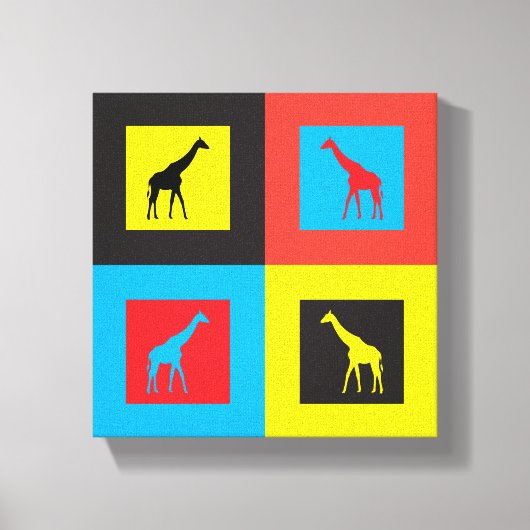 Kleurrijke Giraffes Canvas Afdruk (Voorkant)