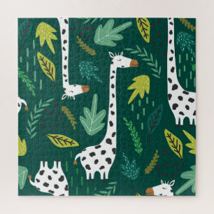 Kleurrijke Giraffes: Decoratief dierenpatroon. Legpuzzel