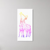 Kleurrijke Giraffes Graphic Art Drawing Canvas Pri (Voorkant)