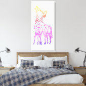 Kleurrijke Giraffes Graphic Art Drawing Canvas Pri (Insitu (Slaapkamer))