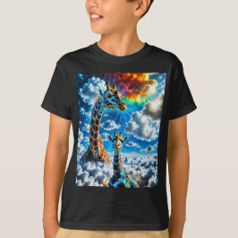 Kleurrijke Giraffes - Hoofden in de wolken T-shirt
