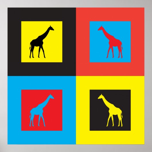 Kleurrijke Giraffes Poster (Voorkant)