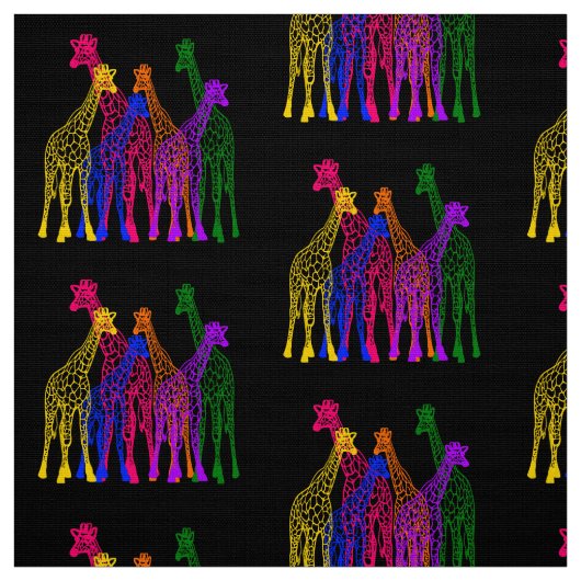 Kleurrijke Giraffes Stof (Swatch)