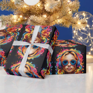 Kleurrijke Girl Power Cadeaupapier
