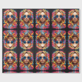 Kleurrijke Girl Power Cadeaupapier (Vlak)