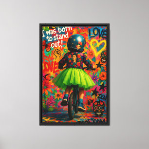 Kleurrijke Girl Power Canvas Muurkunst met Frida Afdruk