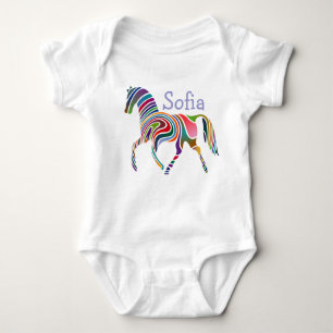 Kleurrijke Girly Fantasy Paard gepersonaliseerd Romper