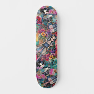 Kleurrijke Girly Floral Urban Street Art Geïnspire Persoonlijk Skateboard