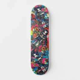 Kleurrijke Girly Floral Urban Street Art Geïnspire Persoonlijk Skateboard