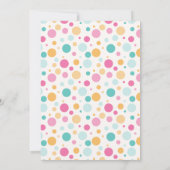 Kleurrijke Girly Polka Dots Kinderverjaardagsfeest Kaart (Achterkant)