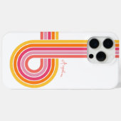 Kleurrijke Girly Stripes Patroon met Naam Case-Mate iPhone Case (Achterkant (horizontaal))