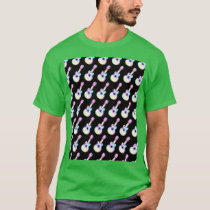 Kleurrijke gitaar met notities grafisch t-shirt