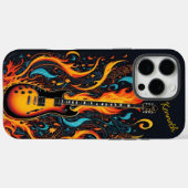 Kleurrijke gitaar met wervelende vlammen Case-Mate iPhone case (Achterkant (horizontaal))