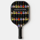 Kleurrijke Gitaar Patroon Naam Pickleball Paddle (Voorkant)