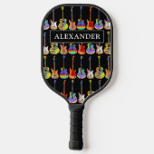 Kleurrijke Gitaar Patroon Naam Pickleball Paddle (Achterkant)