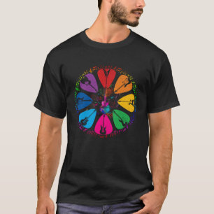 Kleurrijke gitaar pick speler gitarist bassist muz t-shirt