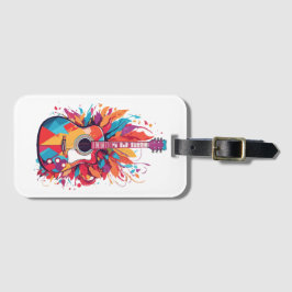 Kleurrijke gitaar Splash Art Clip Art Bagagelabel