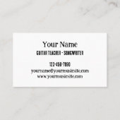 Kleurrijke gitaar trio muziek instructeur gitarist visitekaartje (Achterkant)