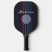 Kleurrijke gitaarsnaren Slank Modern Monogrammed Pickleball Paddle (Voorkant)