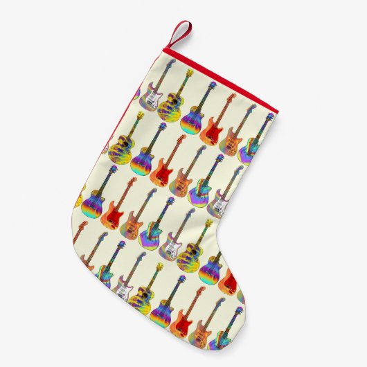 Kleurrijke gitaarspeler Kerstmis Kleine Kerstsok (Voorkant (Hangend))