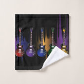 Kleurrijke gitaren bad handdoek (Wasdoekje)