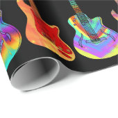 Kleurrijke gitaren cadeaupapier (Rol Hoek)