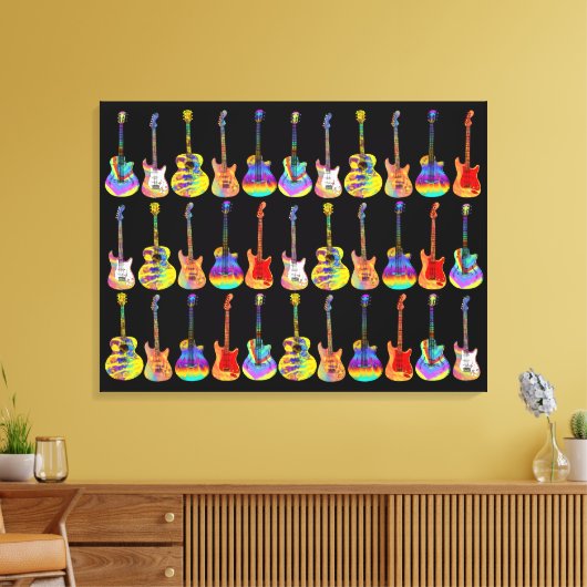 Kleurrijke Gitaren Canvas Afdruk (Insitu (Woonkamer))